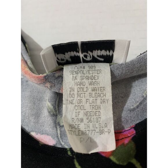 Vintage Star Vixen Cold Shoulder Floral Print Top Pointed Hem Petite Large USA - Picture 9 of 9